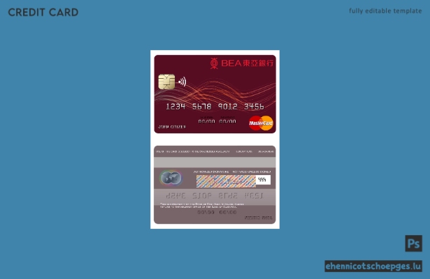 Beispielvorschau für eine Mastercard der Bank of East Asia aus Hongkong